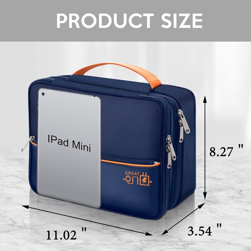 CILLA Electronic Organizer Travel Case, Travel Cord Organizer Case Portable Waterproof Cable Organizer Bag for Charger, Cord, USB, Power Bank, Earphone - Image 2